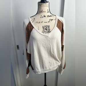 Vine &‎ love blouse two tones waffle knit